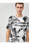 Фото #2 товара Футболка Koton Abstract Print Bike Neck Short Sleeve