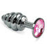 Spiral Butt Plug Rosebud with Pink Jewel