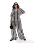 Фото #1 товара Extro & Vert Plus striped trouser co-ord in mono