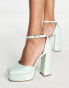 ASOS DESIGN Wide Fit Priority platform high heeled shoes in jaquard