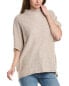 Фото #1 товара Forte Cashmere Textured Funnel Cashmere Popover Women's