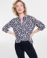 Фото #1 товара Women's Button-Front Crepe Shirt, Created for Macy's
