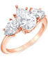 ფოტო #2 პროდუქტის Certified Lab Grown Diamond Pear-Cut Three Stone Engagement Ring (4 ct. t.w.) in 14k Gold