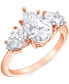 Кольцо Badgley Mischka Diamond Pear-Cut Three Stone Engagement 4 - фото #3