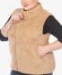 Plus Size Women's Zip Up Sherpa Vest Jacket