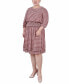 Фото #1 товара Plus Size 3/4 Sleeve Dobby Smocked Waist Dress