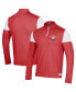 Фото #2 товара Men's Red Wisconsin Badgers Gameday Tri-Blend Quarter-Zip Jacket