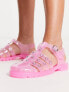 COLLUSION – Transparente Jelly-Schuhe in Rosa mit Gummisohle und Strass