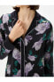 Фото #6 товара Пижама Koton с верхом в виде рубашки с пуговицами и воротником в цветочный узор