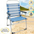 Фото #6 товара Пляжный стул Aktive Синий Белый 48 x 88 x 50 cm Алюминий Складной (4 штук)