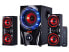 beFree Sound 2.1 Channel Surround Sound Bluetooth Speaker System in Red