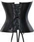 Kiwi-rata Faux Leather/Leather Look Zip Bustier Corset with G-String