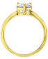 ფოტო #3 პროდუქტის Cubic Zirconia Pear Solitaire Engagement Ring in 14k Gold-Plated Sterling Silver