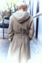 Фото #11 товара Пальто из мягкой ткани с капюшоном ZARA