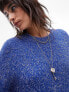 Фото #5 товара Topshop knitted tinsel oversized jumper in blue