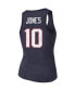 Фото #3 товара Women's Threads Mac Jones Navy New England Patriots Player Name and Number Tri-Blend Tank Top