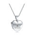 ფოტო #3 პროდუქტის Simple Plain Puff Heart Shaped Photo Lockets For Women That Hold Pictures Polished .925 Silver Locket Necklace Pendant
