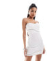 Фото #2 товара ASOS DESIGN bandeau mini dress with swirl diamante trim detail in white