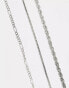 Фото #2 товара ASOS DESIGN pack of 3 anklets with mixed chain design in silver tone