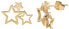 Gold-plated steel earrings with three stars