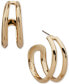 ფოტო #1 პროდუქტის Gold-Tone Medium Double-Row C-Hoop Earrings, 1.2"
