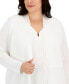 Фото #2 товара Plus Size Monterey Open-Front Cardigan