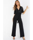 Фото #1 товара Women's Sequin Wrap Palazzo Jumpsuit