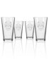 Фото #1 товара Sugar Skull Pint Glass 16Oz - Set Of 4 Glasses