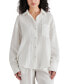 ფოტო #1 პროდუქტის Women's Juna Textured Button-Down Dropped-Shoulder Cotton Top