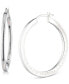 Sterling Silver Medium Logo-Etched Intertwined Hoop Earrings, 1.4"