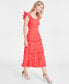 ფოტო #3 პროდუქტის Women's Cotton Scoop-Neck Flutter-Sleeve Dress