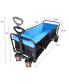 Folding Cart Wagon for Garden, Shopping, Beach - Black + Blue