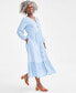 Фото #3 товара Women's Chambray Tiered Midi Dress, Created for Macy's