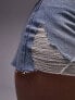 Фото #7 товара Topshop Hourglass denim a-line Mom Shorts with rip in vintage blue