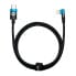Фото #1 товара Kątowy kabel przewód Power Delivery z bocznym wtykiem USB-C Iphone Lightning 1m 20W niebieski