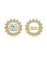 Фото #1 товара Cubic Zirconia CZ Halo Earrings Jacket For Studs For Women Gold Plated Sterling Silver (Earrings Not Included)