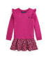 Фото #1 товара Toddler and Little Girls Floral Poplin-Skirt Fleece Dress