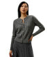 ფოტო #1 პროდუქტის Women's Cable-Knit Cashmere Crewneck Cardigan