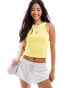 JJXX ribbed vest in yellow with smile embroidery Golden Kiwi, 2XL - EU 46 - фото #1