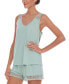 ფოტო #3 პროდუქტის Frances Knit Cami Tap Pajama Set