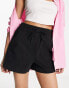 Stradivarius linen look runner short in black Черный, XS - фото #1