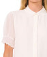 Women's Scalloped Puff-Sleeve Button-Front Blouse