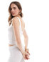 Фото #4 товара Mango lightweight knitted co-ord cami top in white