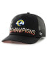 Фото #2 товара Men's '47 Black Los Angeles Rams Super Bowl LVI Champions Sunset Trucker Adjustable Hat