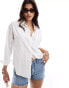 Фото #1 товара Hollister oversized linen shirt in white