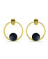 ფოტო #3 პროდუქტის 14K Gold Plated Multi Genuine Stone Circle Stud Earrings