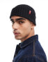 Levi's ribbed beanie with red tab logo in black