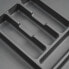 Фото #7 товара Коробка для столовых приборов emuca Optima Besteckkasten Besteckeinsatz для Vertex/Concept, глубина 500 мм, толщина плиты 16 мм, модуль 1.000 мм, пластик, антрацитово-серый, для хранения продуктов.