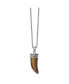 Фото #2 товара Chisel polished Tiger's Eye Horn Pendant on a Box Chain Necklace
