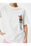 4sal10178ık 010 Ekru Genç Kız Pamuk Jersey Kısa Kollu T-shirt